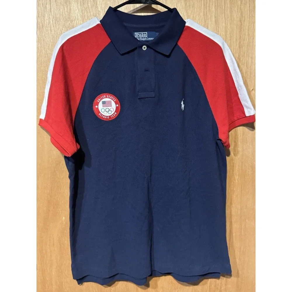 Polo Ralph Lauren 2016 Team USA Olympic Colorblock Med  Polo (X1)